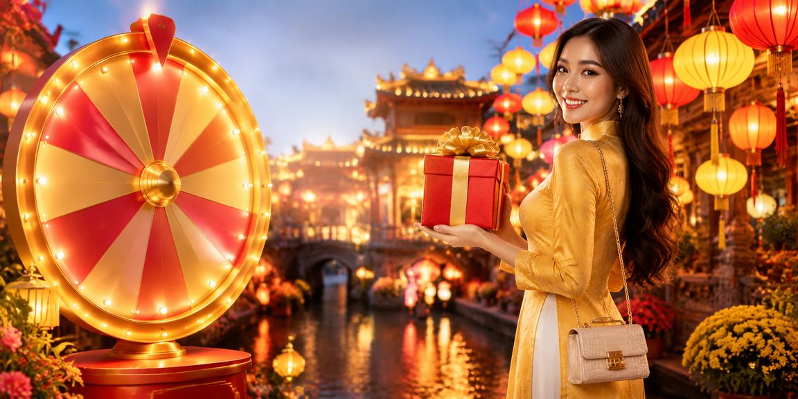 Người chơi trẻ tham gia rút thăm trúng thưởng tại lễ hội đèn lồng Hội An
